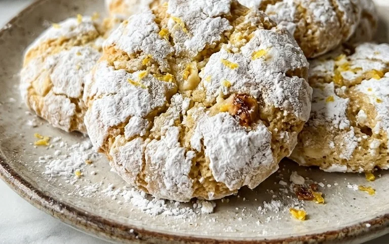 Citronové crinkle sušenky s bílou čokoládou – vánoční cukroví