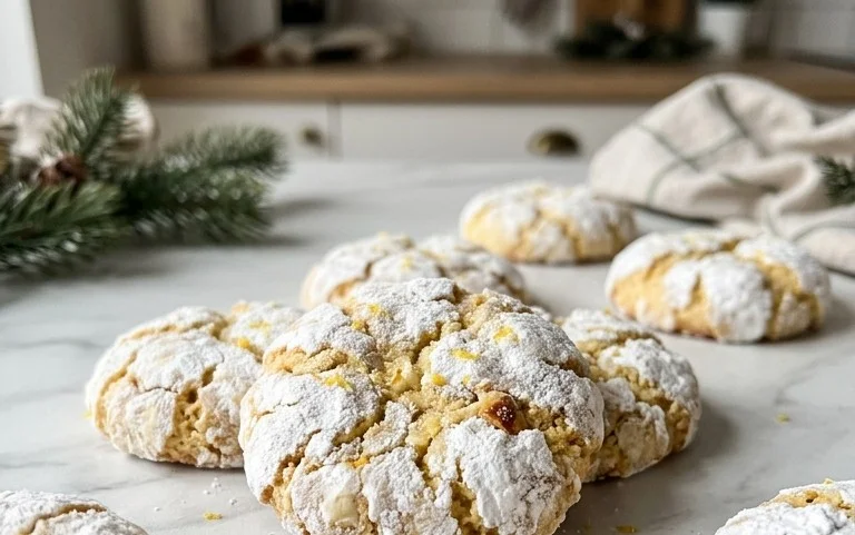 Citronové Crinkle Sušenky s Bílou Čokoládou – Vánoční Cukroví